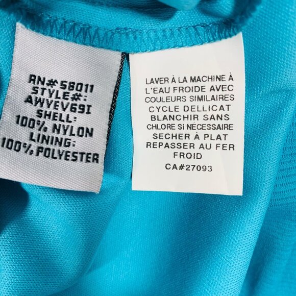 Turquoise sleeveless V-neck ruched dress size 8 - Picture 13 of 14